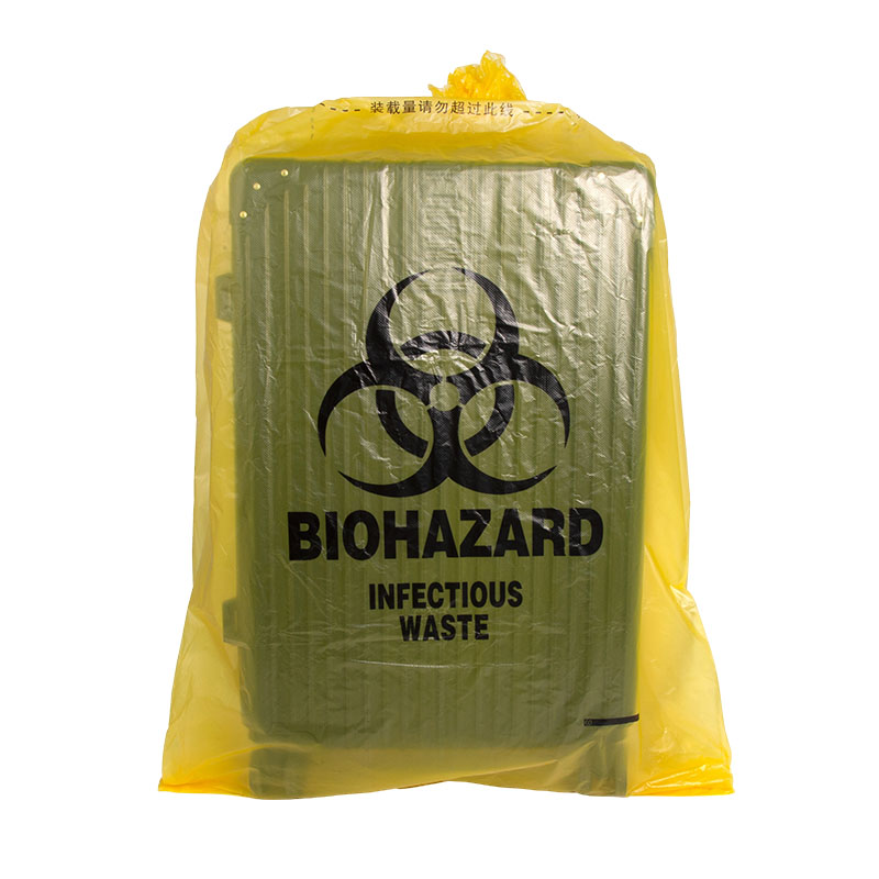 Wholesale Thickened Disposable Yellow Medical Garbage Bag Hospital Clinic Portable Flat Waste Pe Packing Bag